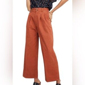 Madewell, Pleated Wide-Leg Pants, 10 Petite, khakis